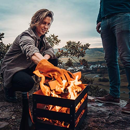 höfats Crate Feuerkorb Weinkiste, Feuerstelle und Grill in einem - für Garten, Terrasse und Campin