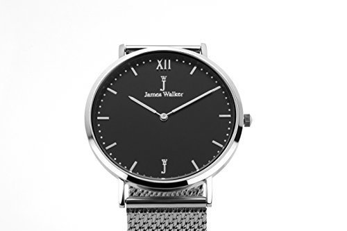 James Walker Minor Mesh S Milanaise Armbanduhr für Damen und Herren in Silber Schwarz - Ideal als G