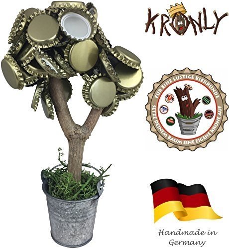 Kronly originelles Geschenk für Männer hält über 50 Kronkorken Magnetbaum 20 cm zwei extra stark