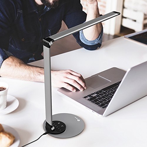 LED Schreibtischlampe TaoTronics Metall Tageslichtlampe mit 6 Helligkeits- und 3 Farbstufen, Ultrad