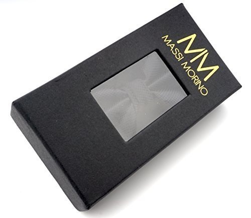 Massi Morino Fliege mit Einstecktuch inkl. Geschenkbox, verstellbare Designer Schleife in verschiede
