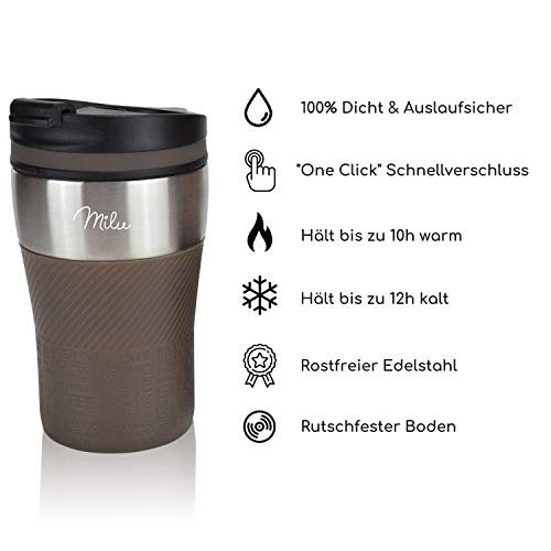 Milu Thermobecher Isolierbecher Kaffeebecher to go