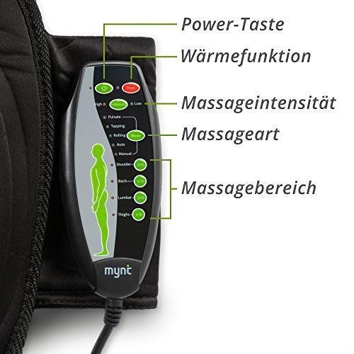 MYNT Auto Massageauflage mit Wärmefunktion, Sitzheizung mit Vibrationsmassage