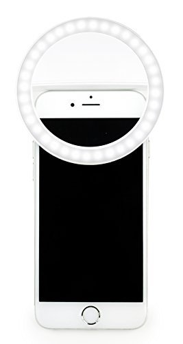 MyGadget Handy Selfie Licht - 3 Level Ringlicht USB aufladbar - Universal Smartphone Kamera Zubehör