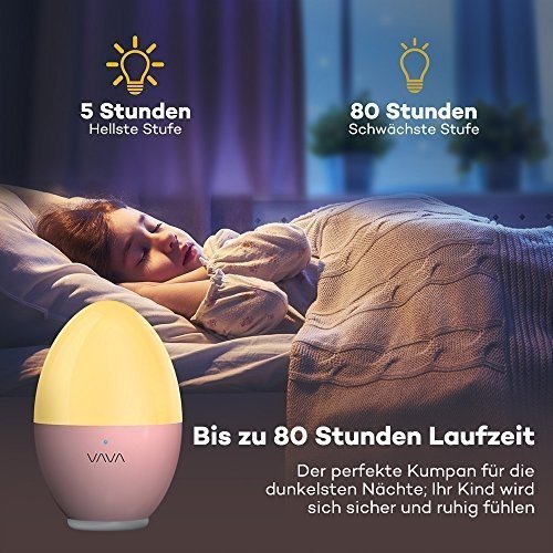 Nachtlicht Kinder VAVA Baby Nachtleuchte LED Nachtlampe Schlummerleuchte Stimmungslicht (Baby-sicher