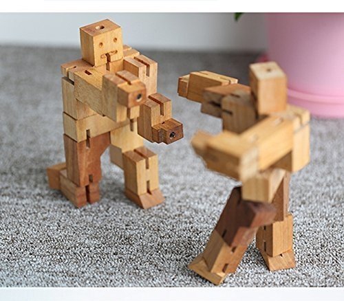 OFT Cube Robot Jungen Mädchen Holz Zauberwürfel Spielzeugroboter (holz)