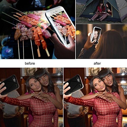 ONTA Selfie Licht Hülle Nur für iPhone 7/iPhone 8, LED Selfie Hell Leuchtende iPhone Hülle LED Be