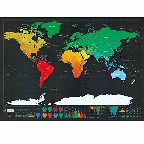 Osup Weltkarte zum Rubbeln XXL Geschenkidden | Rubbelweltkarte - Landkarte zum Freirubbeln - scratch