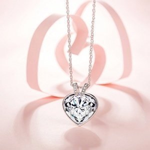 Pauline & Morgen "Ozean Herz" Damen Kette Kristall SWAROVSKI ELEMENTS Halskette Schmuck Geburtstagsg