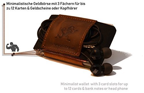 Premium Slim Wallet & Kartenetui mit Geldklammer (4 - 12 Karten) - Crazy Horse Rindsleder – Mini P