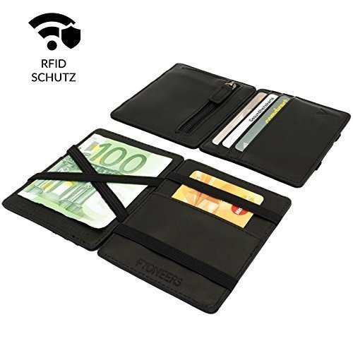 PYONEERS® Magic Wallet mit Münzfach und RFID Schutz - Das Original - kleine magische Geldbörse au
