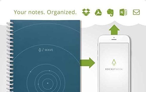 Rocketbook Wave smarter wiederverwendbarer Notebook − Standard / Größe - lade Notizen mit der iO