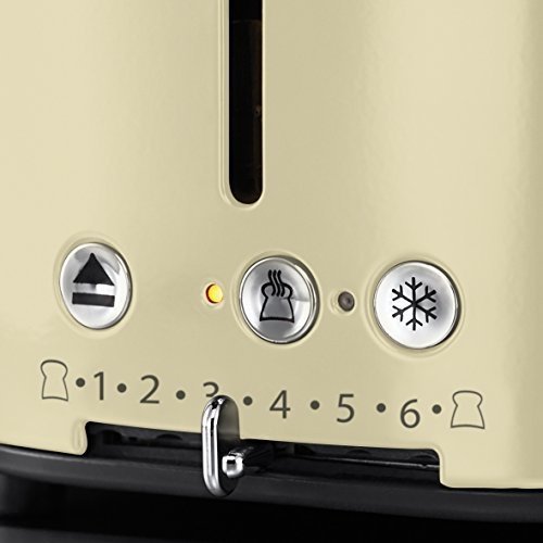 Russell Hobbs Retro Vintage Cream 21682-56 Toaster (1300 W, mit stylischer Countdown-Anzeige, Schnel