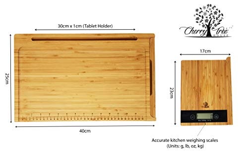 Schneidebrett Bambus mit Wiegewaage