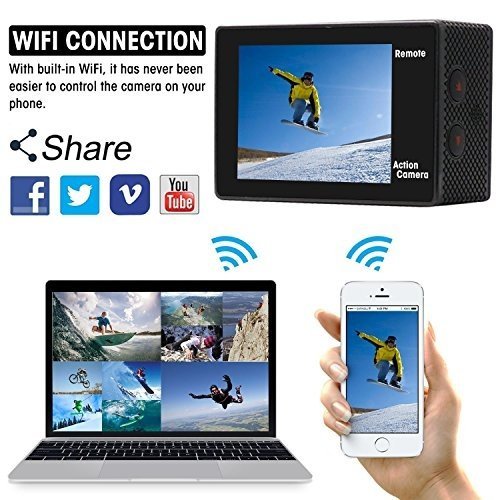 Sport-Action-Kamera, Vansky Action Kamera WIFI Sports Cam 4K Camera 20MP Ultra Full HD Unterwasserka