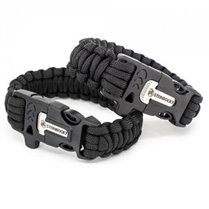 Steinbock7® Survival Armband, 2er Set, Paracord   Pfeife   Feuerstein   Messer, Anleitung zum Flech