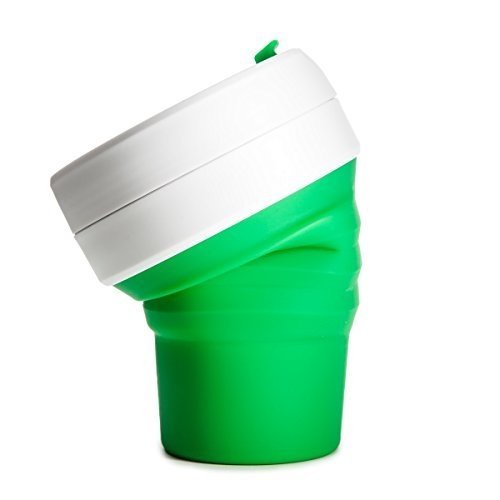 Stojo ST1-12OZ-COF-GRN-RET Collapsible pocket cup, Silikon, grün, 5 x 9 x 9 cm,