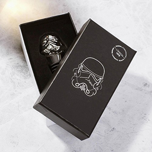 Stormtrooper Bottle Stopper Weinflaschenverschluss - silber, aus Edelstahl, in Geschenkbox.