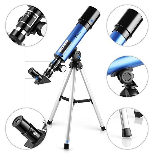 TELMU Kinder Teleskop 50mm Öffnung und 360mm Brennweite