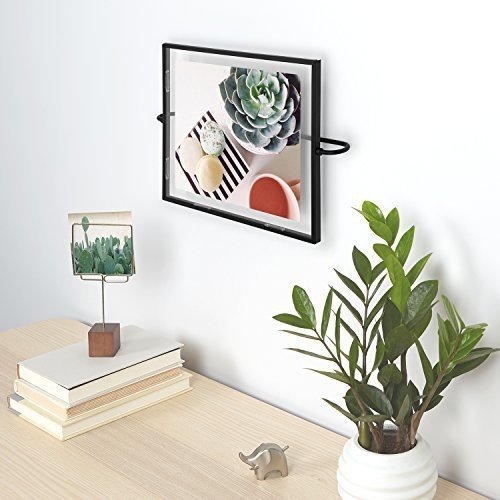 Umbra Phantom Photo Display, Wandbilderrahmen aus Metall, Schwarz, 20x25cm