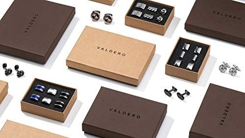 VALDERO® Herren Manschettenknöpfe – „Dark Magic Black“ in Box