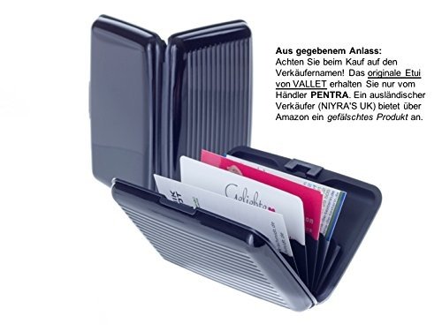 Vallet Premium Kreditkartenetui aus Aluminium - blockiert RFID und NFC – für Kreditkarten, Person