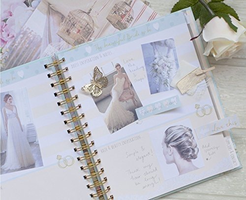 Wedding Planner - Duck Egg Blue - perfect Engagement Gift with sections, checklists and pockets for 