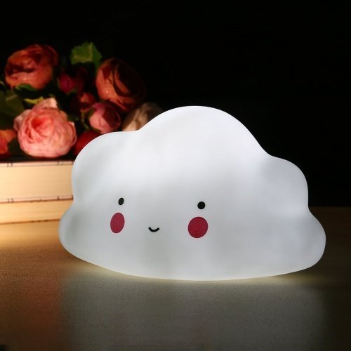 WINOMO Kinderzimmer Lampe Wolke Gesicht Nacht Licht Weiß Mini Wolke Lampe Spielzeug für Kinder Sch