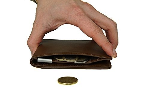 WLDOHO® Männer Kreditkartenetui mit Geldklammer und Münzfach aus Leder 