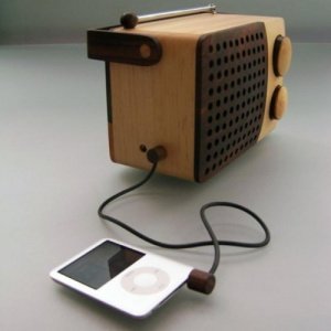 wooden radio