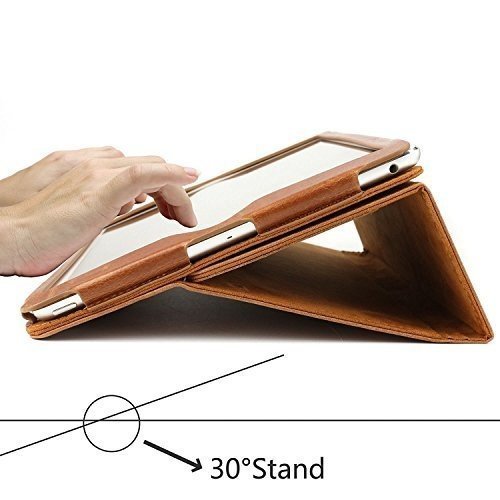 Boriyuan Ipad Pro 9.7 Hülle Echt Leder Case Smart Cover Schutztasche aus echtem Leder für das Appl