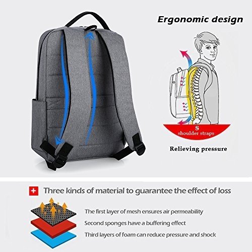  BestoU business rucksack herren damen laptop rucksack 15,6 zoll mit USB-Ladeschnittstelle für Schu