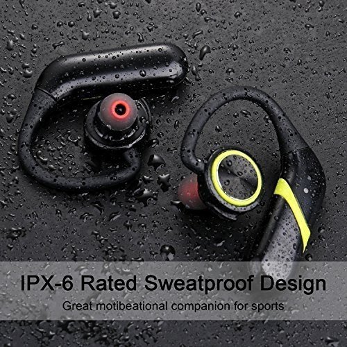 GSPON Bluetooth Headset, Sport Stereo Kopfhörer Noise Cancelling Sweatproof Ohrhörer für Lauf Gym