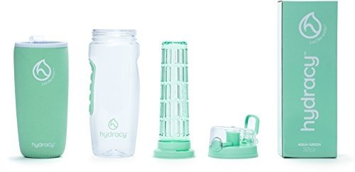 Hydracy Trinkflasche für Fruchtschorlen (1Liter) - Sport Wasserflasche Bpa Frei mit Langem Infuser 