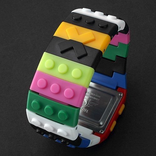 Unisex Regenbogen Lego Digital-Armbanduhr
