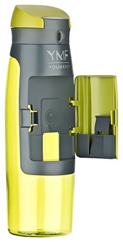 YOUMEFIT Sport Trinkflasche mit Fach für Geld, Karten I praktische Sportflasche