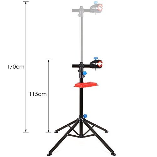 FEMOR Fahrradmontageständer mit Werkzeugablage Fahrrad Reparaturständer höhenverstellbar & klappb