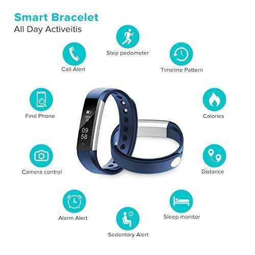 Fitness Tracker,Runme Fitnessarmband,kabelloses Bluetooth Armband,IP67 Wasserdichte, Aktivitätstrac