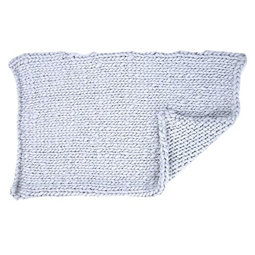 Handgefertigt Dick Troddeln Decke Weich Warm Knit Sofa Decke Matte Twist Strickdecke, grau, 150 * 12