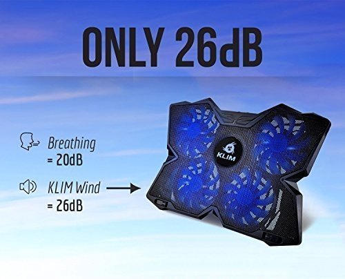 KLIM Wind Laptop-PC Kühler – Leistungsstark wie kein anderer – Schneller Kühlvorgang - 4 Lüft