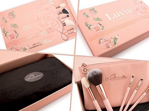 Luvia Cosmetics – Rose Golden Vintage Pinsel Set aus der Veganen Essential Brushes Schminkpinsel K