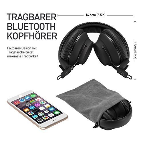 Mpow H1 Bluetooth 4.1 Kopfhörer, Wireless Bluetooth over Ear Headset mit Aptx, leichtem Rückstells