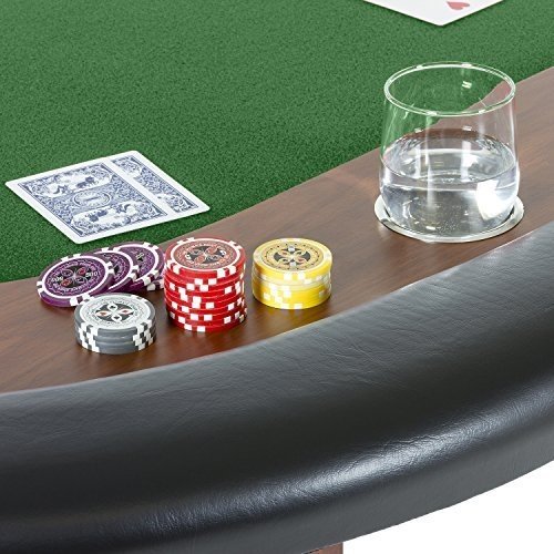 Pokertisch ROYAL FLUSH, 213 x 106 x75 cm, FARBWAHL, Gewicht 58kg, 9 Getränkehalter, gepolsterte Arm