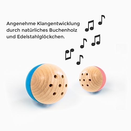 Rewoodo Baelly - Baby Kinder Rassel Spielzeug Kugel Ball Ab 1 Jahr Erstausstattung Kinderspielzeug K