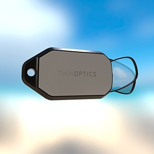 ThinOptics-Lesebrillen als Schlüsselanhänger. Schwarzer Rahmen