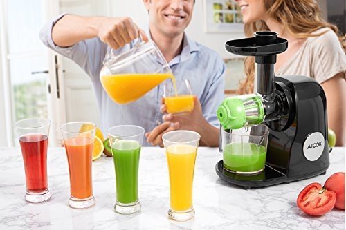 Aicok Entsafter, Slow Juicer Presse, BPA frei, Obst, Gemüse Saft, Elektronische Saftpresse automati