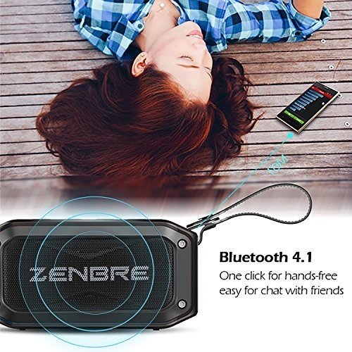 Bluetooth Lautsprecher, ZENBRE D5 Bluetooth 4.1 IPX7 Lautsprecher, 40-Stunden-Spielzeit mit 6 W Boom