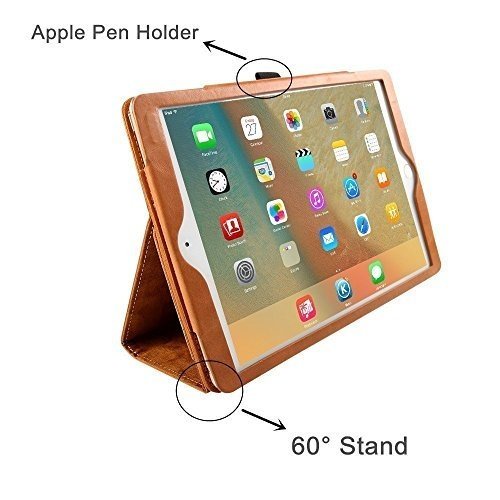 Boriyuan Ipad Pro 9.7 Hülle Echt Leder Case Smart Cover Schutztasche aus echtem Leder für das Appl