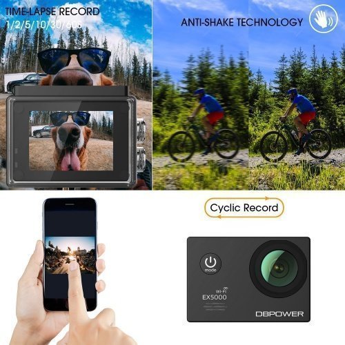 DBPOWER EX5000 Action Cam Wifi Unterwasserkamera 1080P