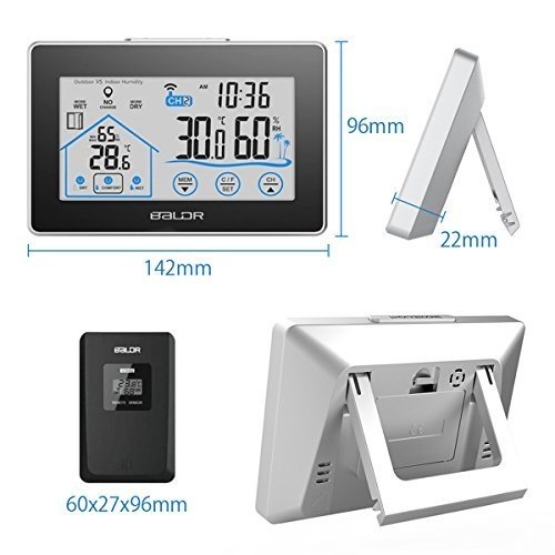 Thermometer Wetterstation Innen und Außen Fochea Digital Thermometer Hygrometer mit Außensensor Fu